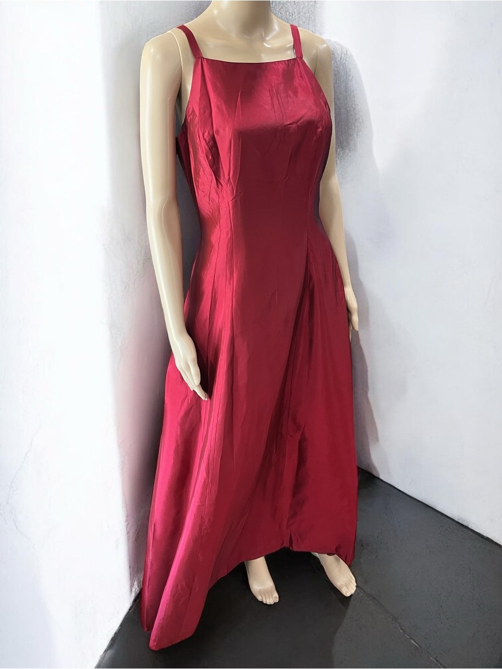 Vintage 90s Roberta wine red Formal Evening Dress Prom Cocktail Gown 9/10 - Picture 3 of 12